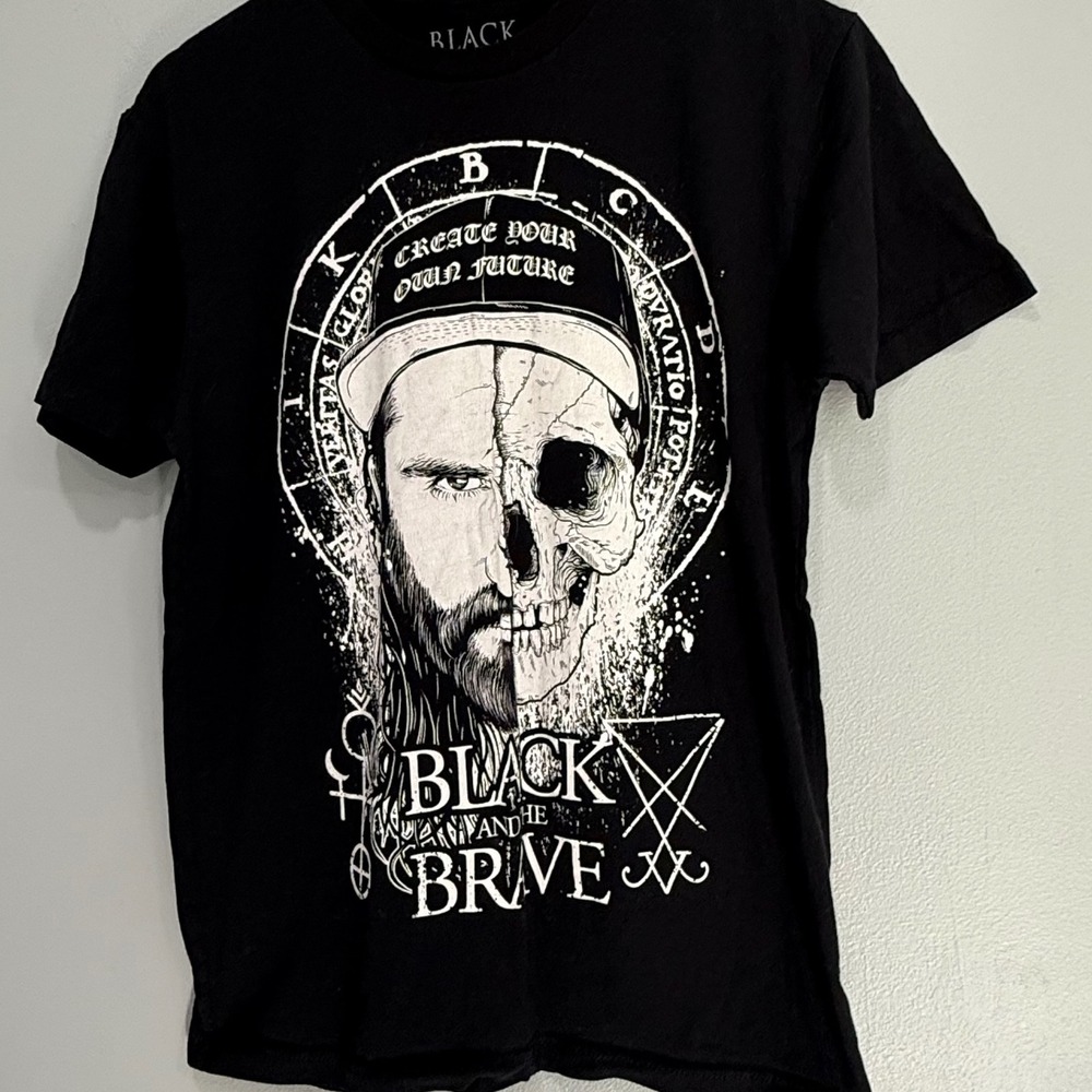 Black Craft Cult Black‎ and The Brave Skull Graphic T-Shirt Medium Cotton
